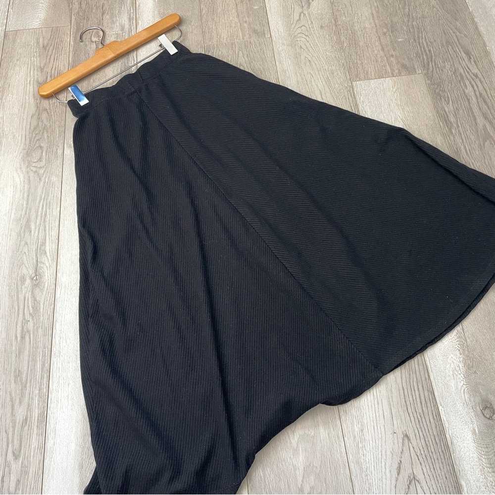 Reformation Ribbed Skirt molly knit midi womens Black xsmall minimalist - Picture 5 of 8